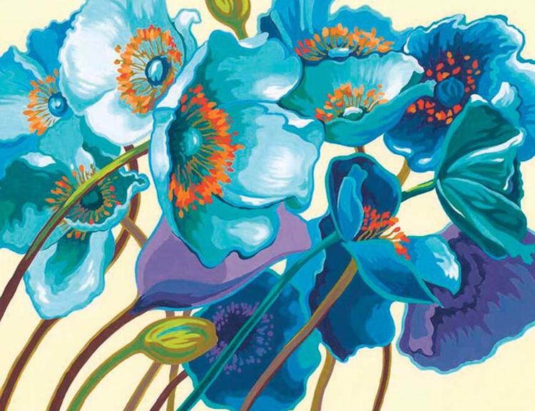 paint by numbers blue flowers