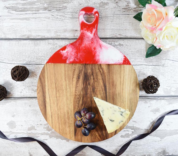 Wooden Chopping Boards Resin Art by Kate Chesters