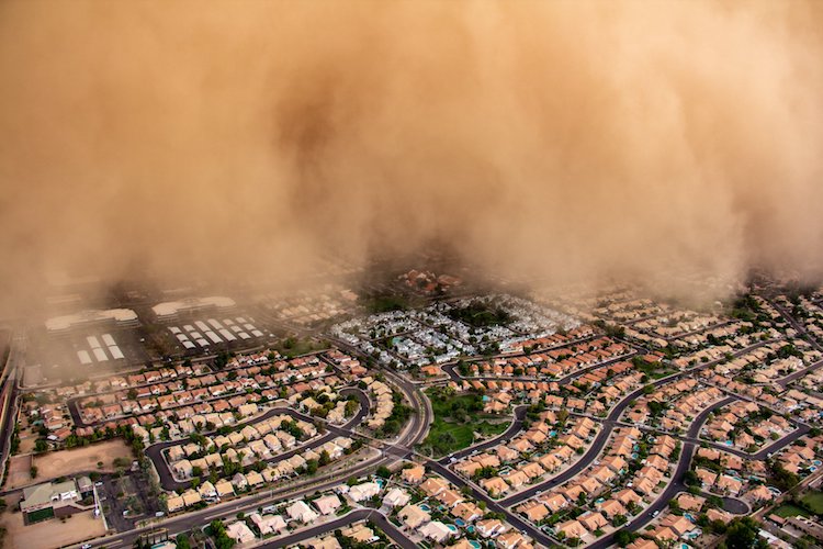 Haboob in Arizona from News Helicopter