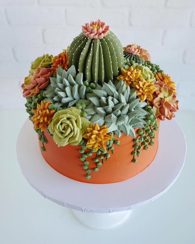 Cake Art Features Realistic Flowers Made from Buttercream Frosting