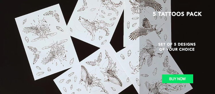 Geometric Animals Temporary Tattoos by Kerby Rosanes