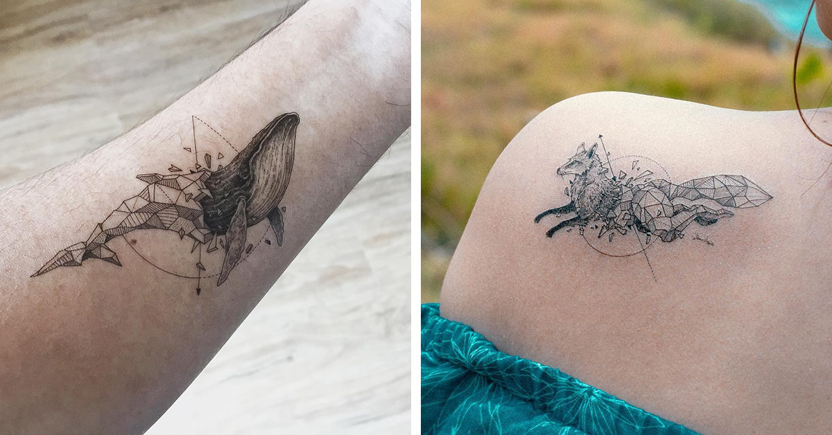 Geometric Animal Tattoos Come to Life in Sweden