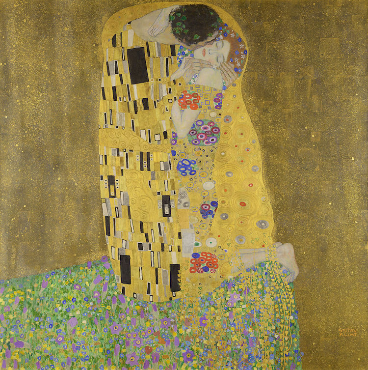 Gold Leaf Painting on Canvas Klimt The Kiss