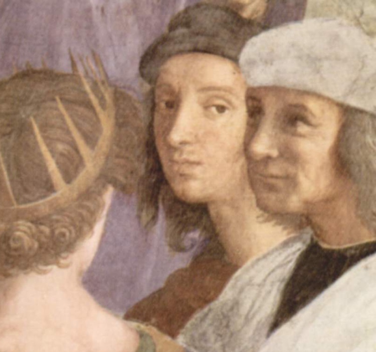 Raphael Self-Portrait School of Athens Detail