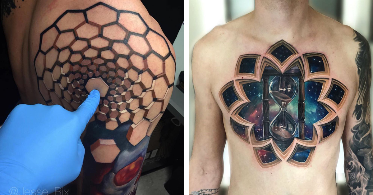 25 Optical Illusion Tattoos That Will Melt Your Brain  Optical illusion  tattoo Optical illusions Illusions