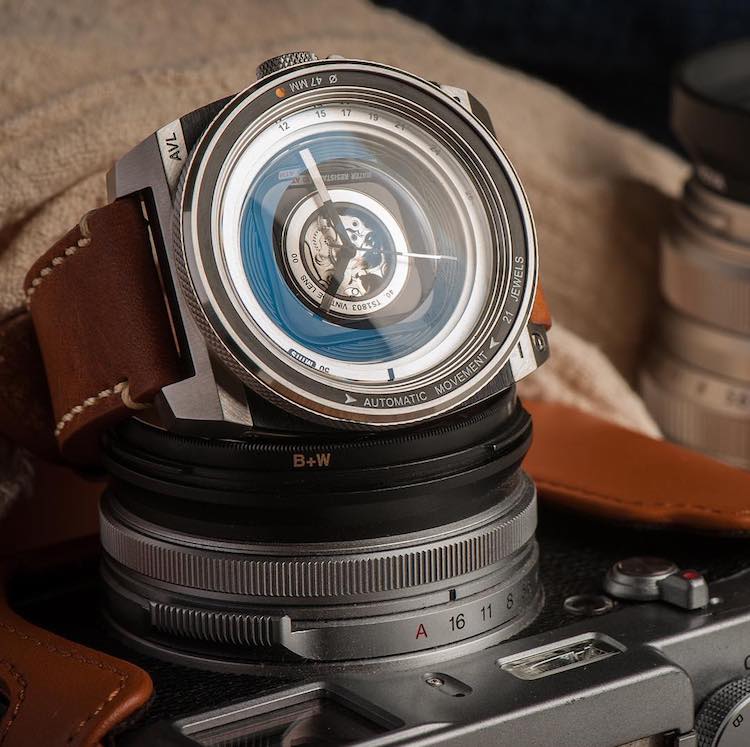 Elegant Timepiece Inspired by Camera is 