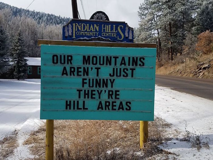Funny Puns Signs by India Hills Community Center