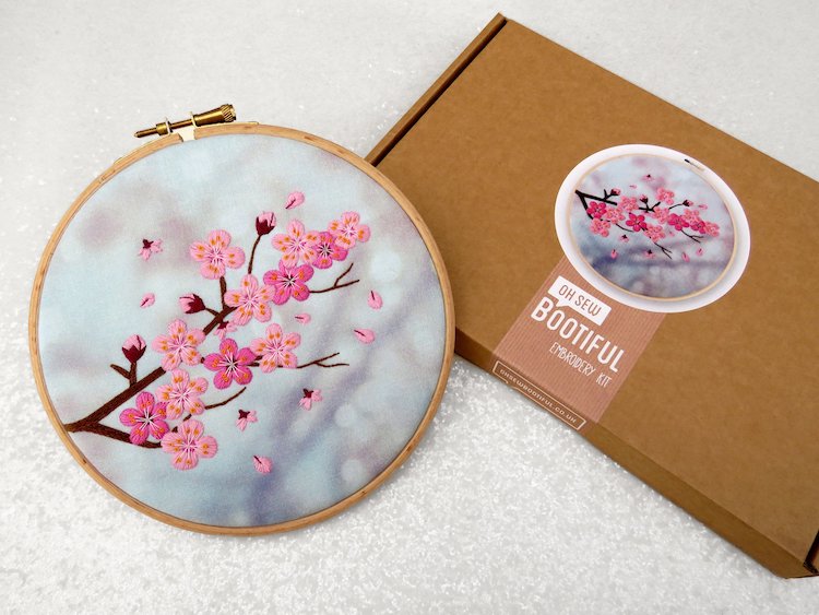 Nature Embroidery Kits Cactus Embroidery Cherry Blossom Embroidery