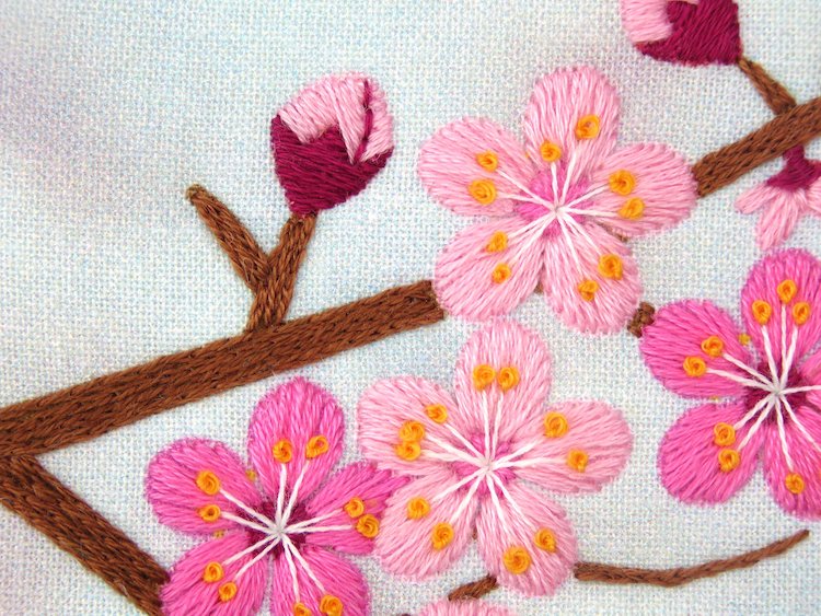 Nature Embroidery Kits Cactus Embroidery Cherry Blossom Embroidery