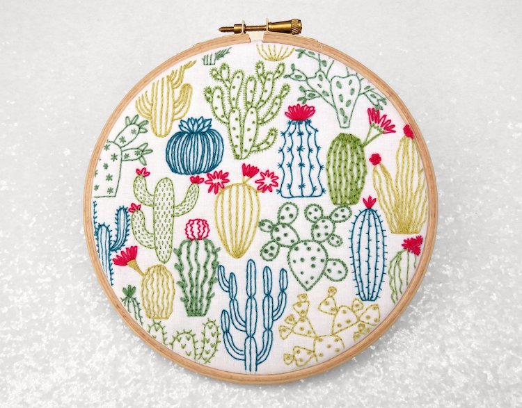 Nature Embroidery Kits Cactus Embroidery Cherry Blossom Embroidery