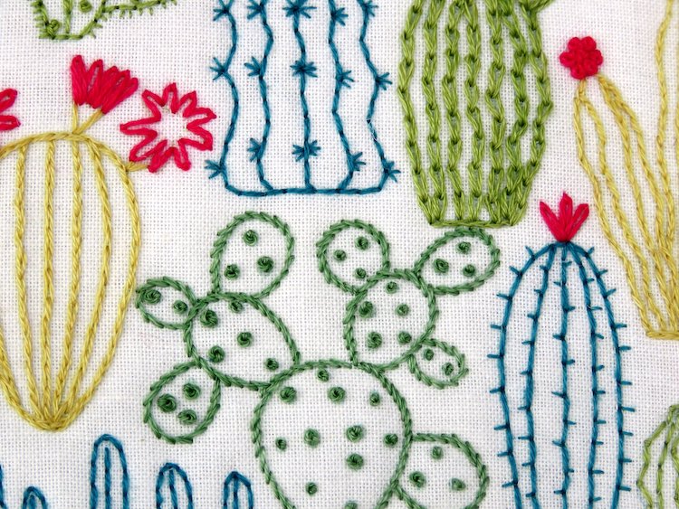 Nature Embroidery Kits Cactus Embroidery Cherry Blossom Embroidery