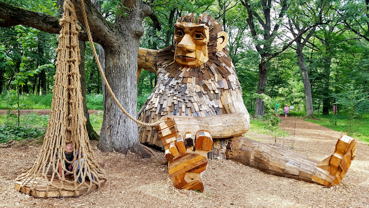 Morton Arboretum Trolls Thomas Dambo Wooden Troll Sculptures