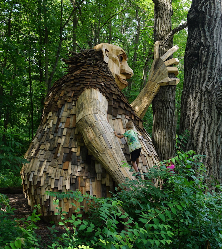 Morton Arboretum Trolls Thomas Dambo Wooden Troll Sculptures