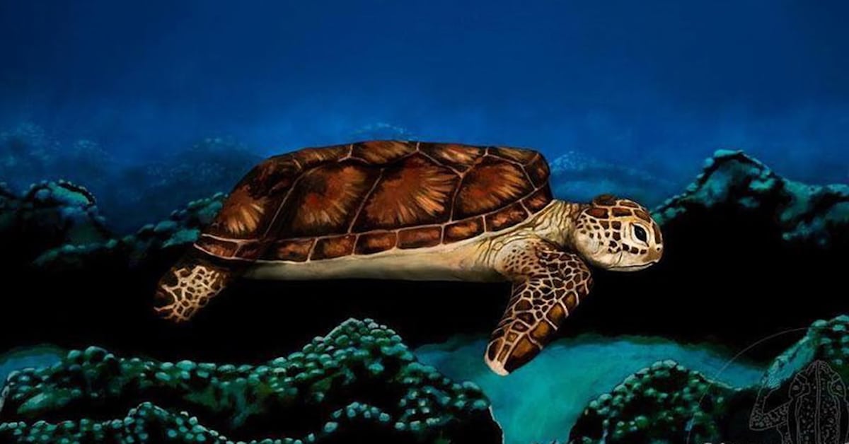 body painting turtle