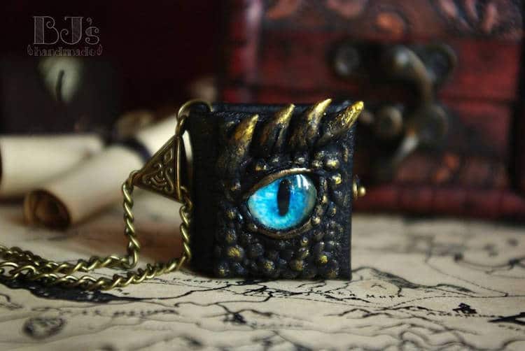 Artist Crafts Fantasy-Inspired Accessories Featuring Realistic Dragon Eyes