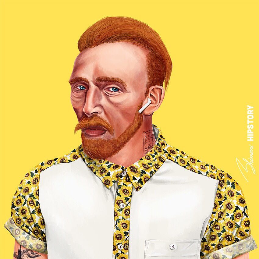 Artistas Famosos Retratos como Hipsters Hipstory Amit Shimoni