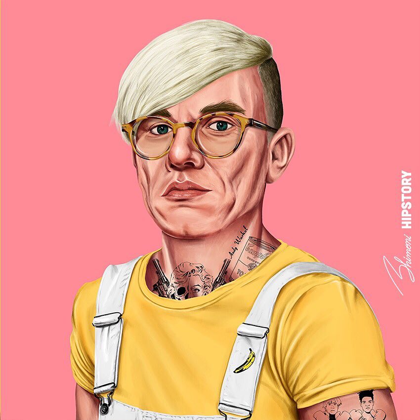 Artistas Famosos Retratos como Hipsters Hipstory Amit Shimoni