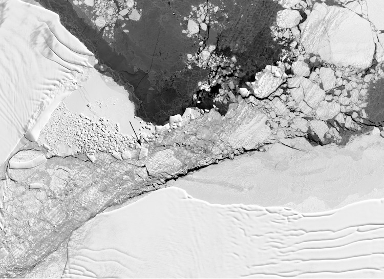 Landsat 8 View of the Rectangular Iceberg NASA