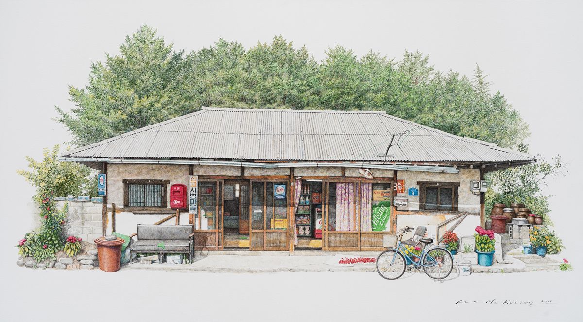 Dibujos de Tiendas de Conveniencia en Corea del Sur por Me Kyeoung Lee