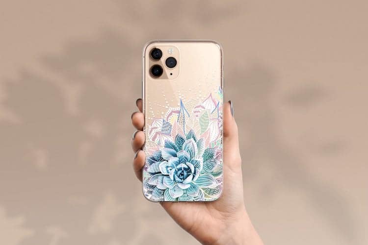 Coque téléphone motif succulente 