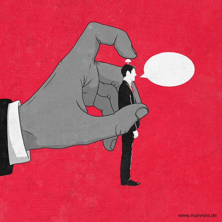 Illustration minimaliste qui suscite la réflexion par Sergio Ingravalle