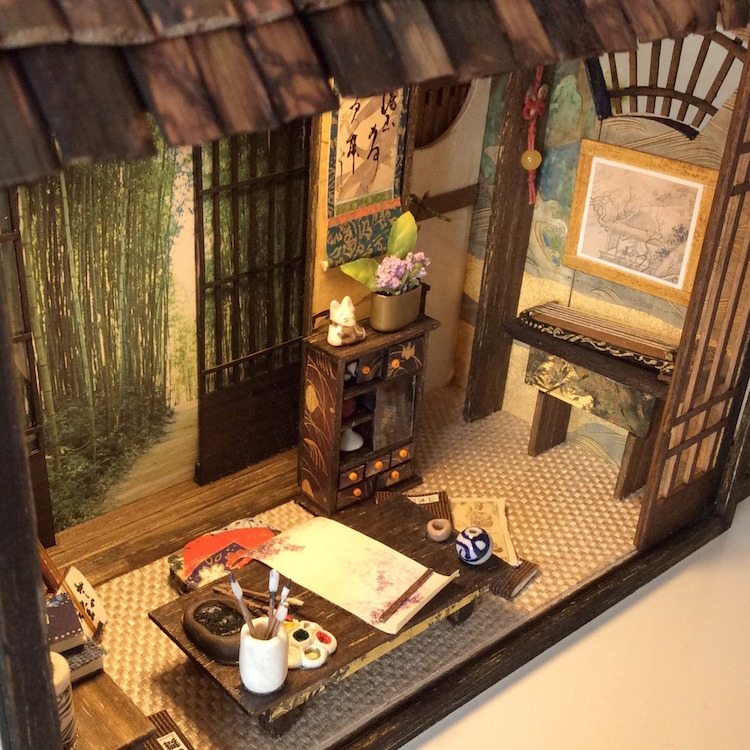 Traditional Japanese Houses Dioramas by Simon Lo