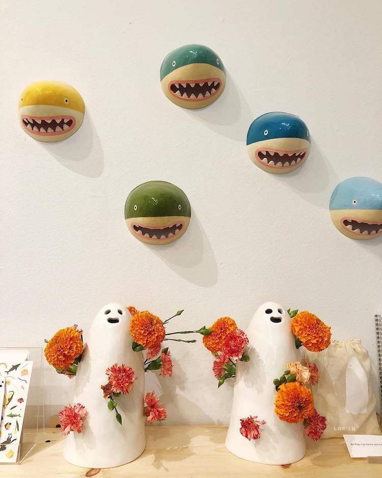 Ceramic Sharks by Lorien Stern