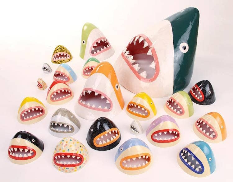 Ceramic Sharks by Lorien Stern