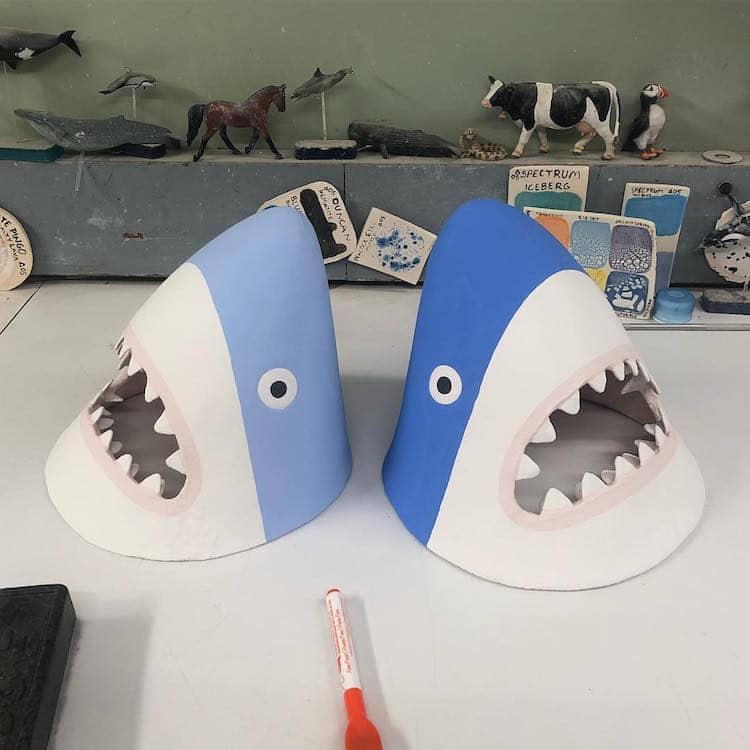 Ceramic Sharks by Lorien Stern