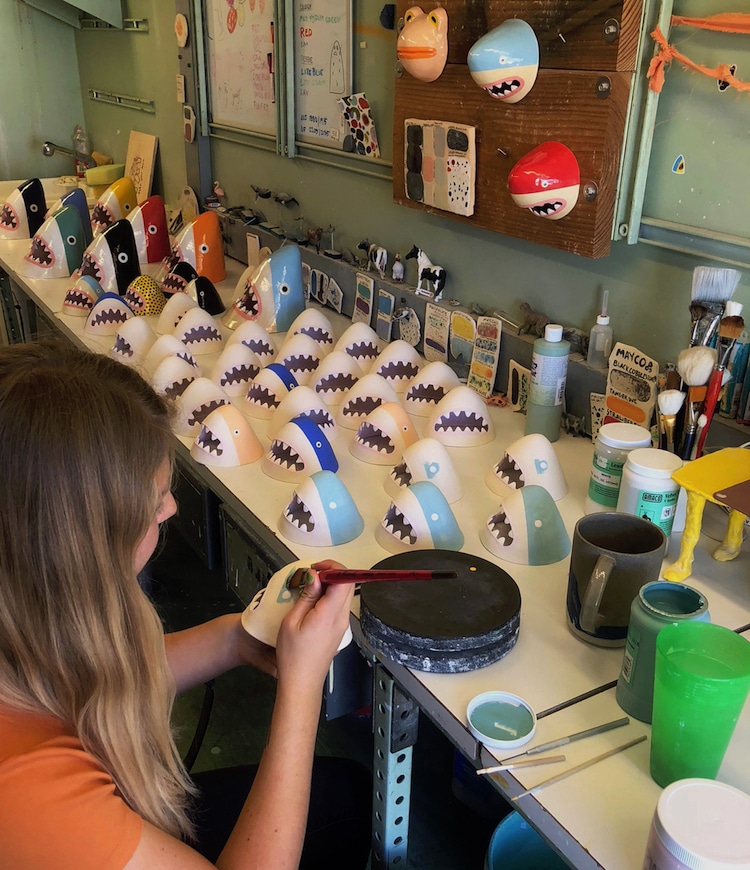 Ceramic Sharks by Lorien Stern