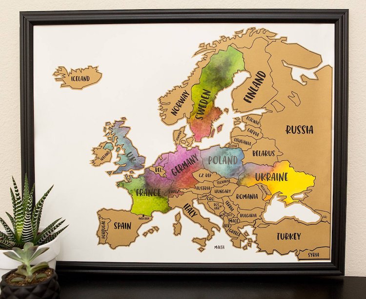 Mapa de Rascar Scratch Map. Curiosite