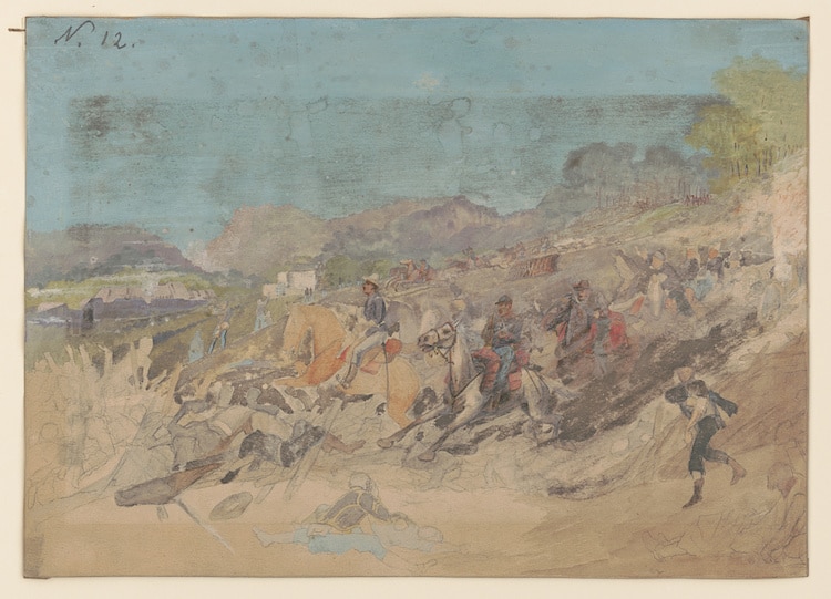 Civil War Drawing by Adolphe Metzner