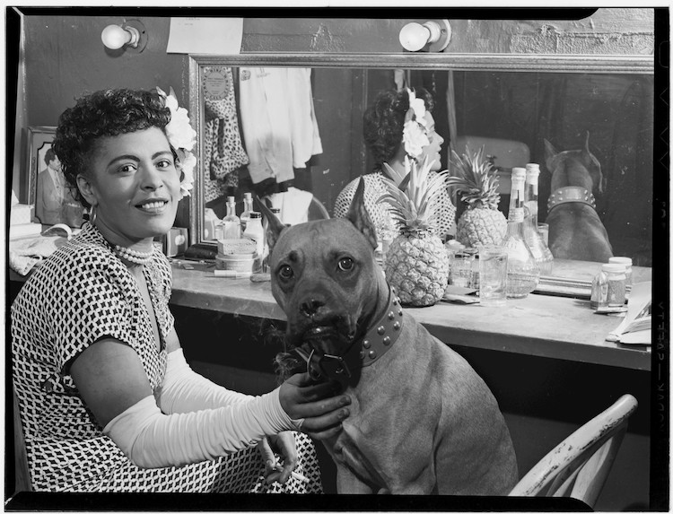 Billie Holiday and her dog
