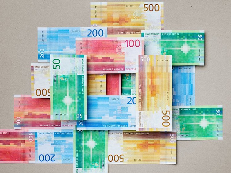 Nuevos Billetes Coronas Noruegas Banco de Noruega por Snøhetta 