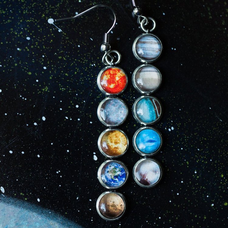 Planet Jewelry Planet Necklace Planet Earrings