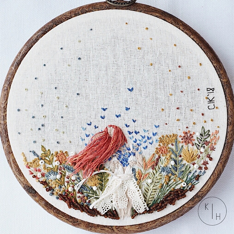 3D Embroidery Designs Feature Hair That Flows From the Frame