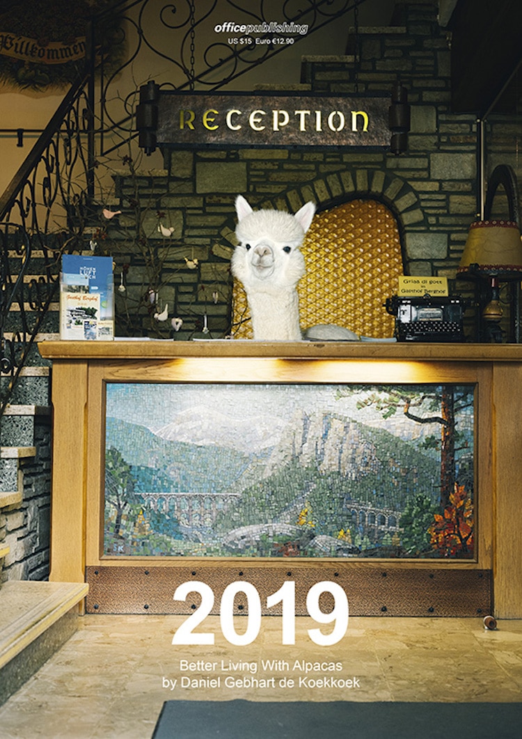 Funny Alpaca Photos in a 2019 Calendar by Daniel Gebhart de Koekkoek