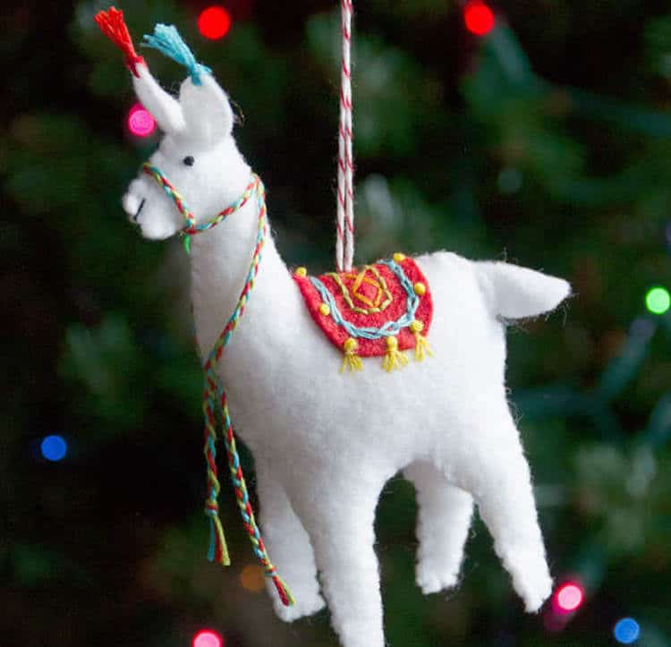 Adorno de Navidad de llama