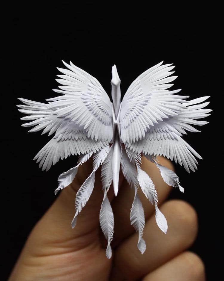 Cristian Marianciuc Icarus Mid Air Paper Cranes Paper Crane Design