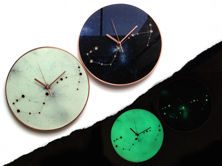 Glass Art Planet Clocks by Milica Dimitrova