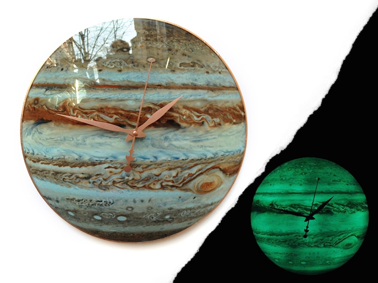 Glass Art Planet Clocks by Milica Dimitrova