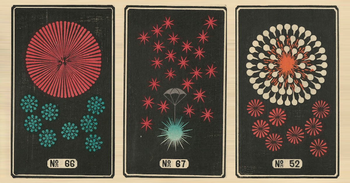 download hundreds of japanese fireworks illustrations from the 1800s