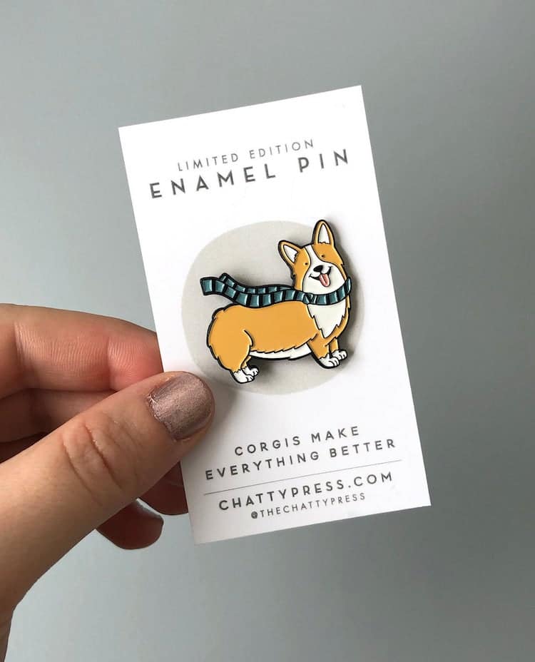 Corgi Enamel Pin