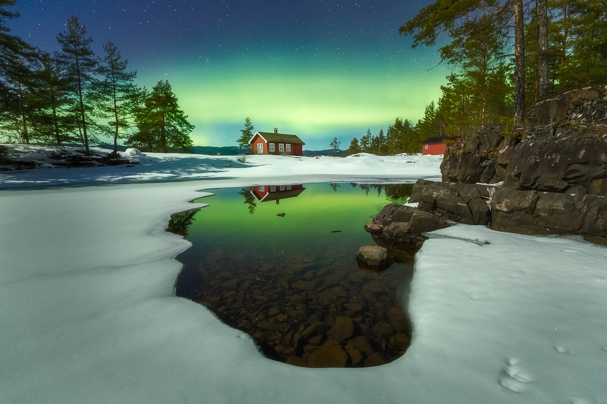 Ongoing Photo Series of Red Cabin by Red Cabin Photo by Ole Henrik Skjelstad