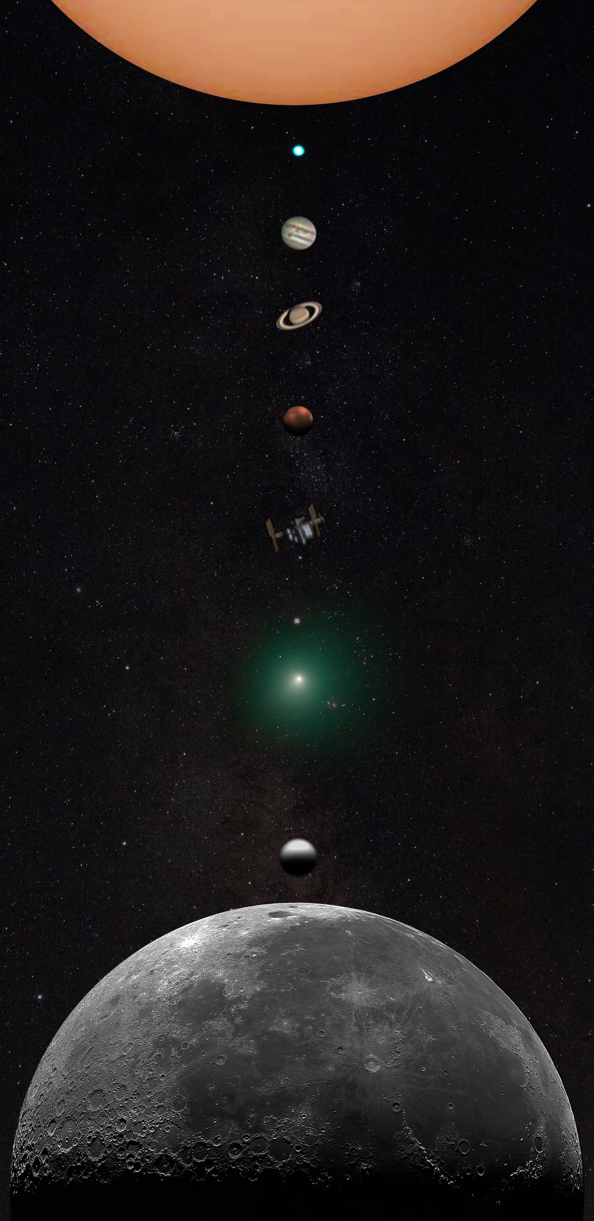 fotografía del sistema solar compuesta