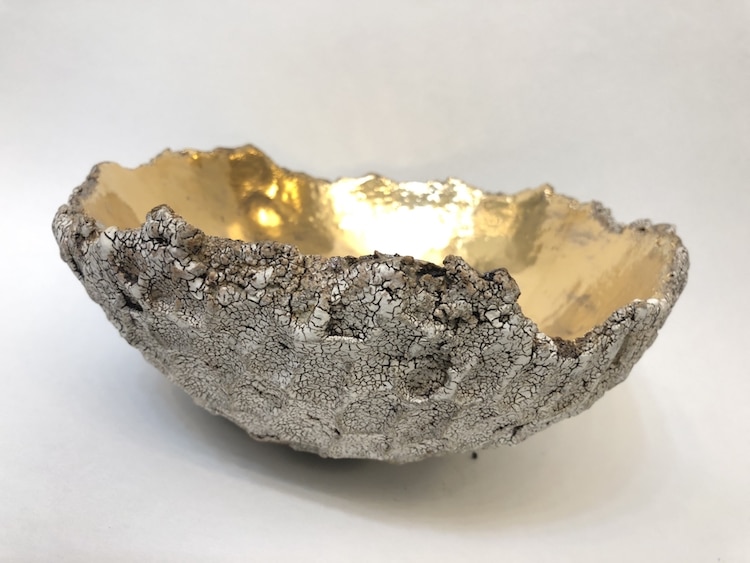 Sabri Ben-Achour Sabitree Ceramics Electroformed Bowl Electroforming Crystals Coral Bowl