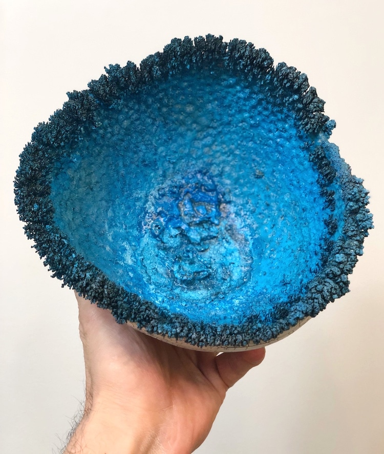 Sabri Ben-Achour Sabitree Ceramics Electroformed Bowl Electroforming Crystals Coral Bowl