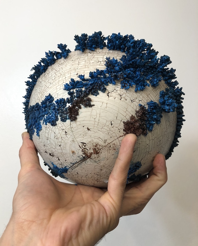 Sabri Ben-Achour Sabitree Ceramics Electroformed Bowl Electroforming Crystals Coral Bowl