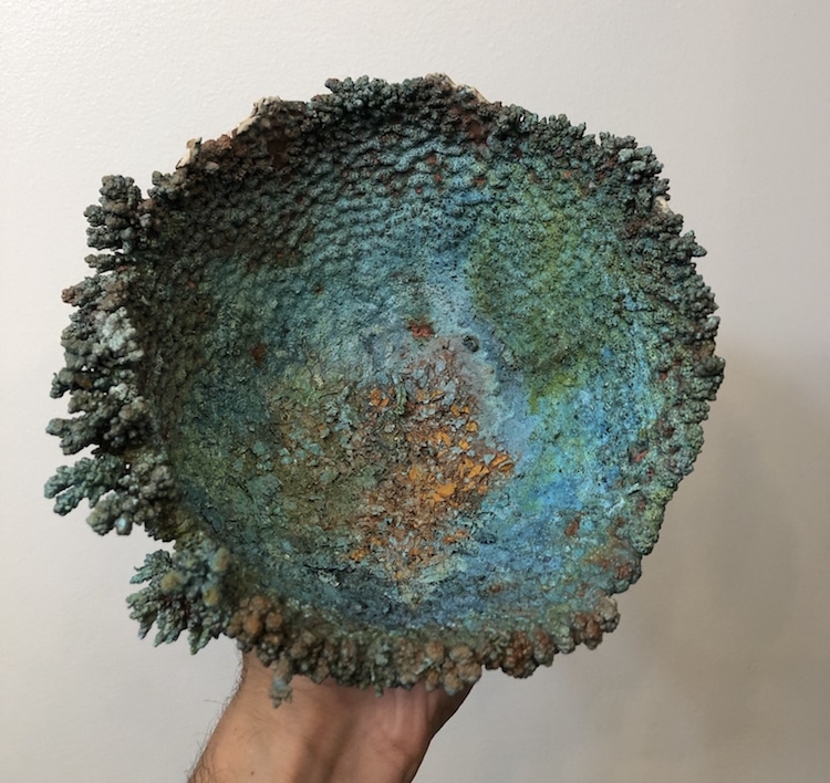 Sabri Ben-Achour Sabitree Ceramics Electroformed Bowl Electroforming Crystals Coral Bowl