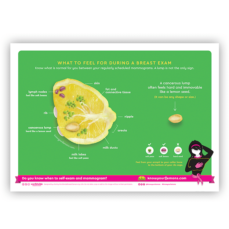 Know Your Lemons campaña ilustrada síntomas del cáncer de mama